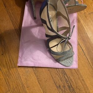 Nina Sparkling Silver Strappy Heels